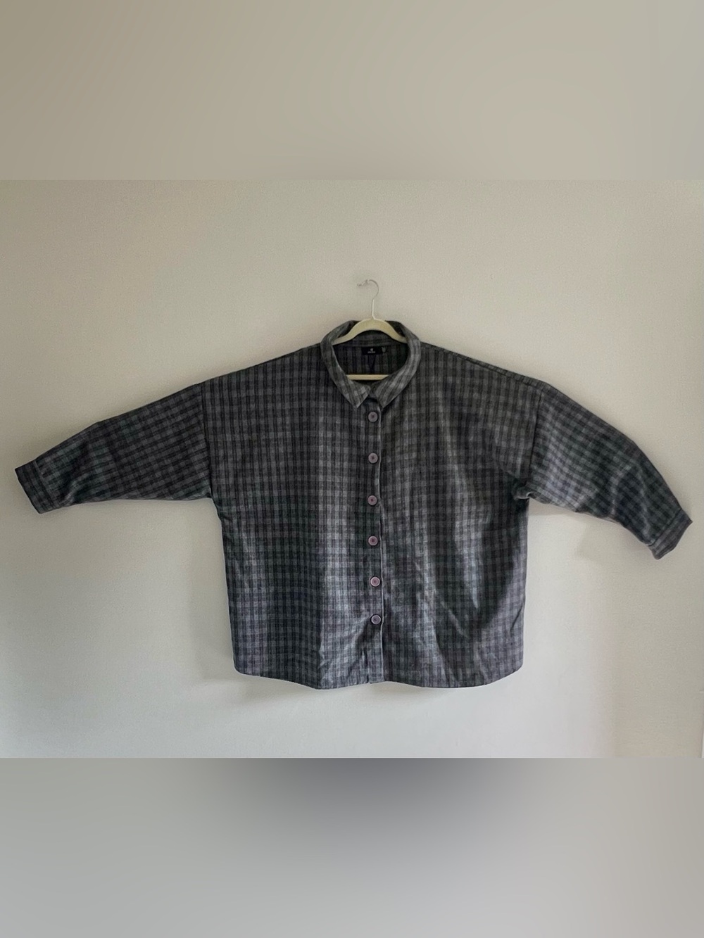 ASOS Curve 5X Gray Plaid Checkered Oversized Shacket